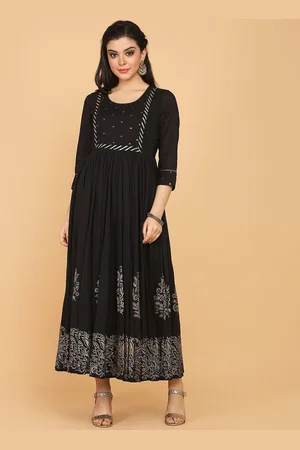 HRITIKA Floral Printed Pure Cotton Anarkali Kurta
