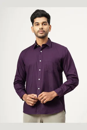 JADE BLUE Men Cutaway Collar Solid Cotton Tailored Fit Casual Shirt