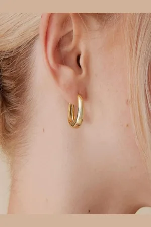 AQUASTREET 14K Gold Plated Hoops, Lightweight Earrings
