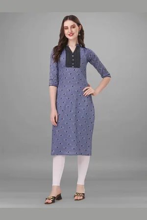 BAPS Mandarin Collar Floral Printed Pure Cotton Kurta