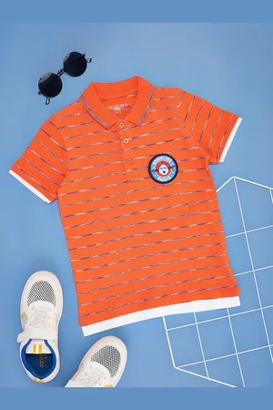 Pantaloons Boy Striped Polo Collar Pure Cotton T-shirt
