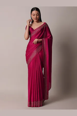 KALKI Fashion Embellished Beads and Stones Satin Saree
