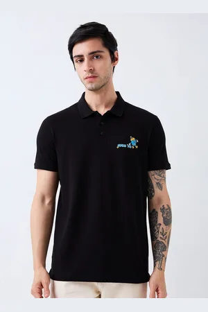 SPYKAR Men Graphic Printed Polo Collar Cotton Slim Fit T-shirt