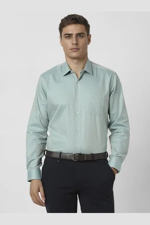 Van Heusen Men Spread Collar Textured Cotton Casual Shirt