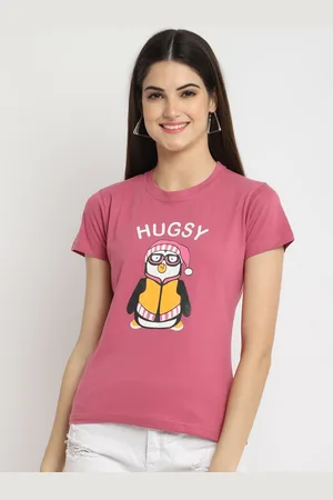Corsica Women Regular Fit Graphic Printed Round Neck Cotton T-shirt
