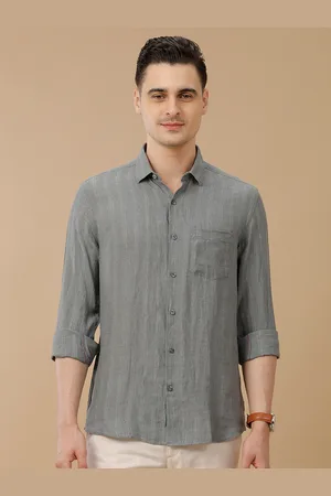 Linen Club Men Contemporary Slim Fit Solid Opaque Casual Shirt