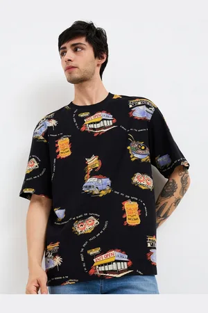 SPYKAR Men Conversational Printed Round Neck Cotton Relaxed Fit T-shirt