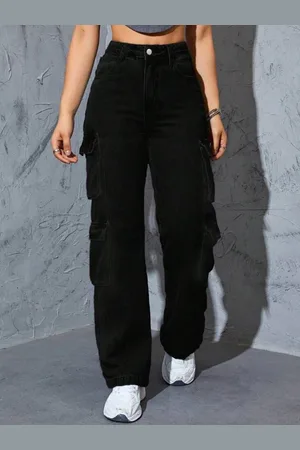 Broadstar Women Smart High-Rise Stretchable Cargo Jeans