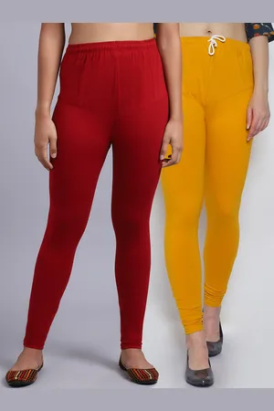 GRACIT Women Pack Of 2 Solid Churidar-Length Leggings