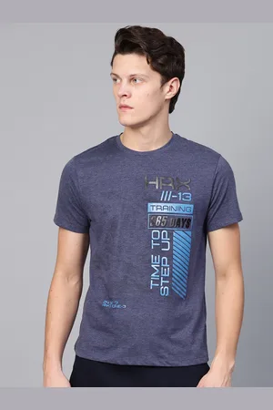 HRX Men Navy Blue Printed Training T-shirt