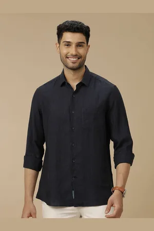 Linen Club Men Solid Contemporary Slim Fit Casual Shirt