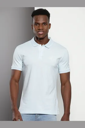 Calvin Klein Brand Logo Printed Cotton Polo Collar Pockets Slim Fit Casual T-shirt