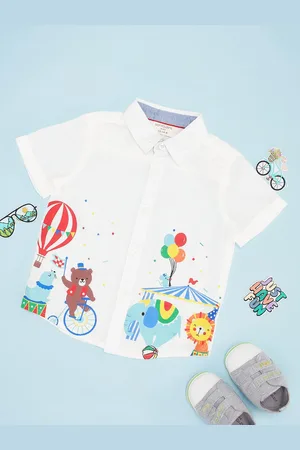 Pantaloons Boys Spread Collar Graphic Printed Cotton Casual Shirt