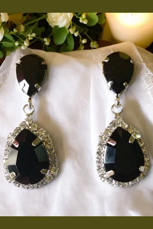 FÁBULA Cubic Zirconia Teardrop Shaped Drop Earrings