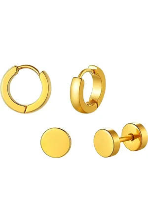 KARISHMA KREATIONS Set Of 2 Stainless Steel Contemporary Hoop Earrings