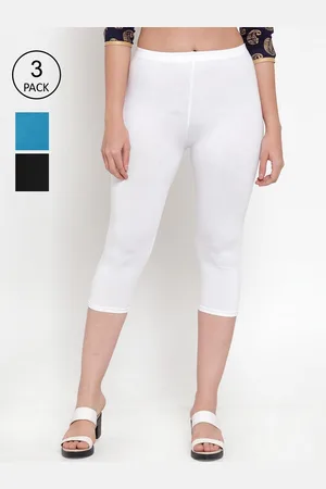 GRACIT Women Pack of 3 Casual Slip On Super Combed Cotton Lycra Capri