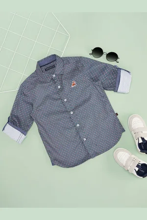 Pantaloons Boys Spread Collar Graphic Printed Cotton Casual Shirt