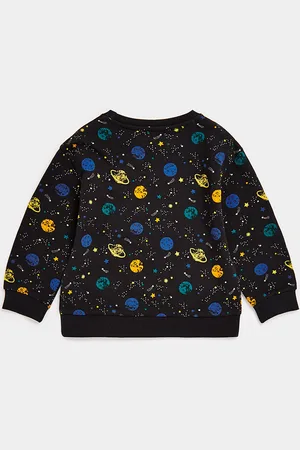 Mothercare Boys Black Space Explorer Print Pure Cotton Sweatshirt