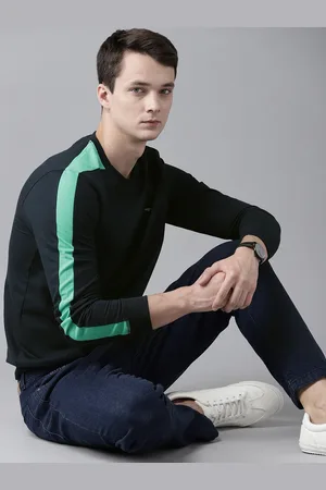 Park Avenue Men Navy Blue Sweatshirt