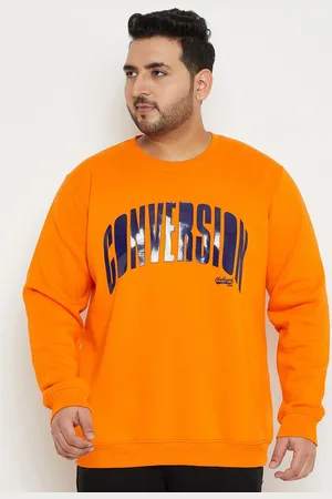 Club York Plus Size Typography Printed Fleece Pullover Sweatshirt