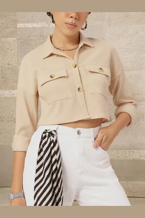 Roadster The Lifestyle Co. Retro Boxy Rib Knit Crop Shirt