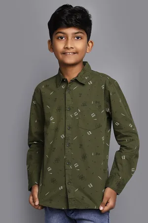 V-Mart Boys Conversational Printed Regular Fit Opaque Cotton Casual Shirt