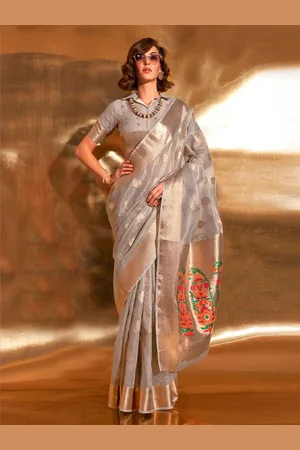 Ishin Woven Design Tissue Saree