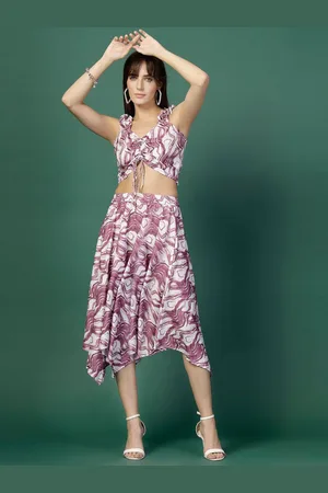 DressBerry Printed A-Line Midi Skirt