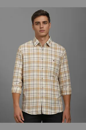 Louis Philippe Men Slim Fit Tartan Checked Cotton Casual Shirt