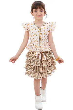 BAESD Girls Printed V-Neck Ruffle Top With Capris