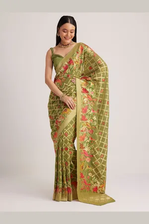 KALKI Fashion Floral Zari Poly Georgette Saree
