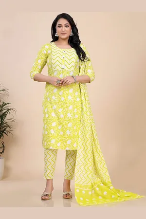 Amchoor Floral Printed Gotta Patti Kurta With Trouser & Dupatta