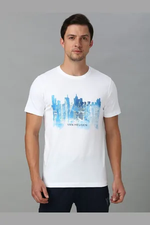 Van Heusen Men Varsity Printed Round Neck Pure Cotton T-shirt