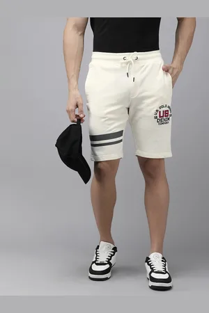 Ralph Lauren Men Brand Logo Embroidered & Striped Mid-Rise Shorts