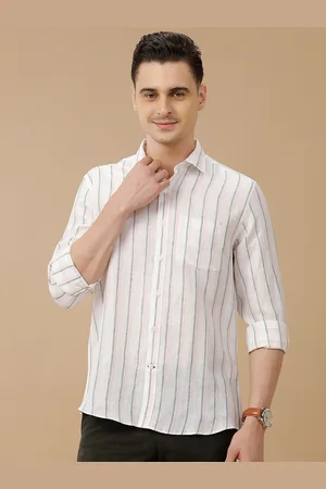 Linen Club Men Contemporary Striped Opaque Casual Shirt