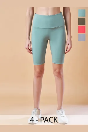 Color Capital Pack Of 4 Above Knee Length Antimicrobial Gym Tights