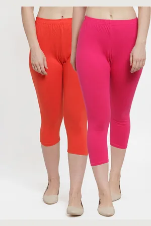 GRACIT Women Pink & Orange Pack of 2 Skinny Fit Capris