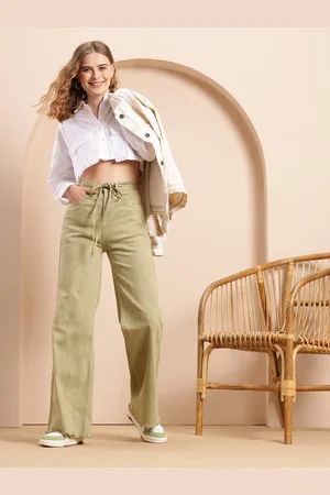 Mast & Harbour Women Flared High-Rise Stretchable Marine Fit Jeans