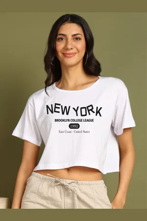 Chozi Women Printed Drop-Shoulder Sleeves Bio Finish T-shirt