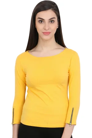 Cation Women Yellow Solid Top