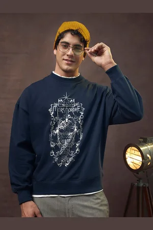 Bewakoof Official Harry Potter Merchandise Printed Fleece Oversized Pullover Sweatshirt