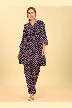 CHANSI Floral Printed A-Line Kurta & Trousers