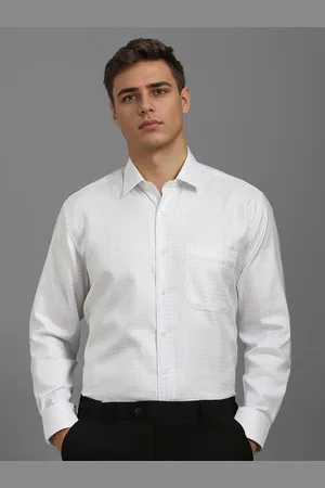 Louis Philippe Men Classic Fit Grid Tattersall Checked Cotton Formal Shirt
