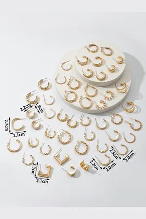 Jewels Galaxy Contemporary Half Hoop Earrings