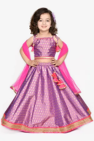 SAKA DESIGNS Girls Embellished Ready to Wear Lehenga & Blouse With Dupatta