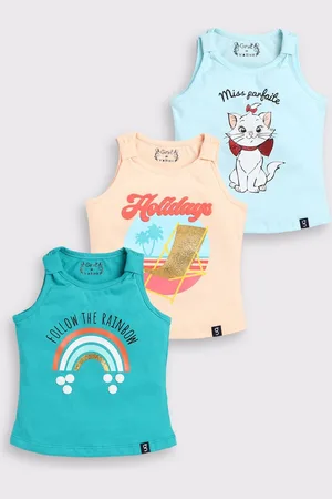 Ginie Girls Pack Of 3 Printed Cotton Top