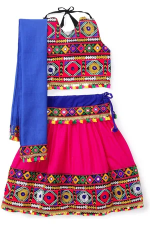 Banjara Girls Embroidered Thread Work Ready to Wear Lehenga & Blouse With Dupatta