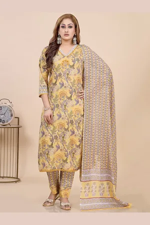 Amchoor Floral Printed Straight Kurta with Trousers & Dupatta