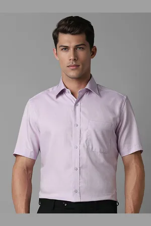 Louis Philippe Men Classic Spread Collar Geometric Printed Cotton Formal Shirt