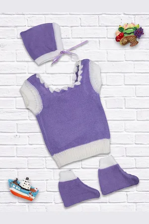 MeeMee Kids Lavender Solid Sweater Set